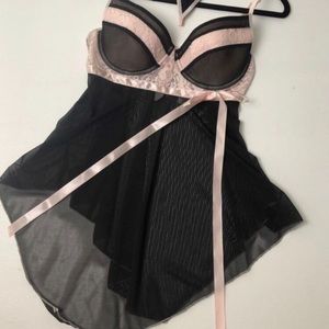 Sexy pink and black lingerie set size medium
